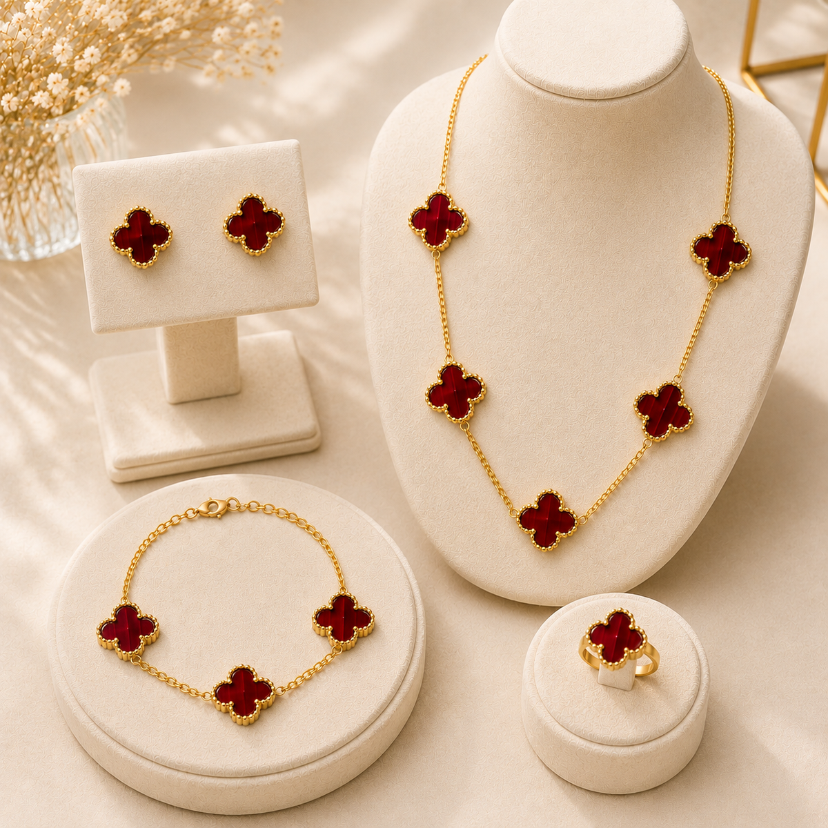 Red Clover 4-Piece Jewelry Set