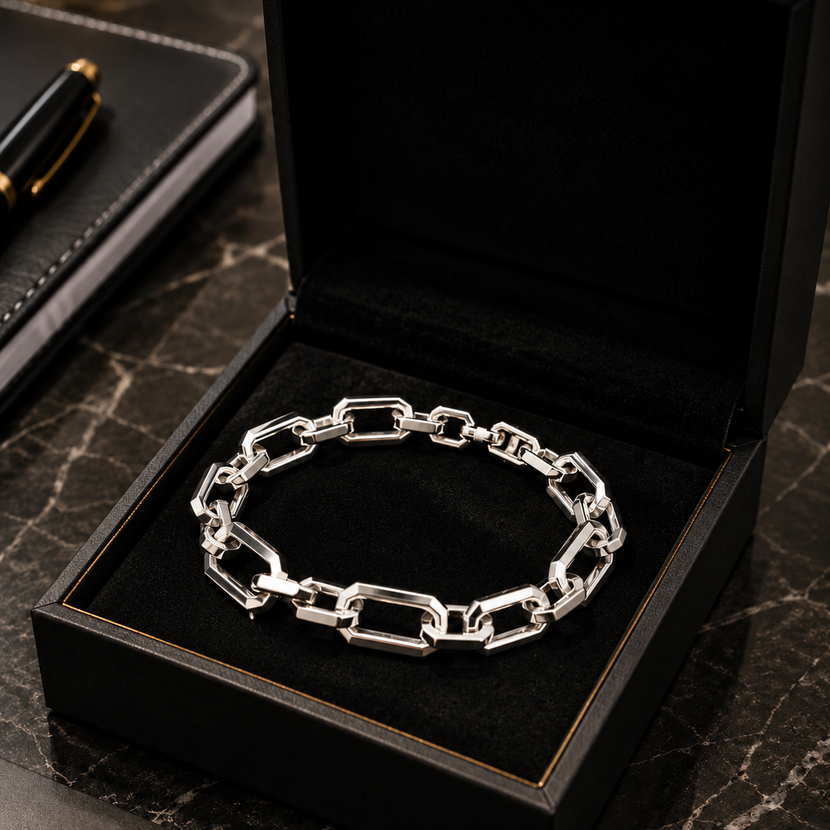 Men's Silver Chain Bracelet