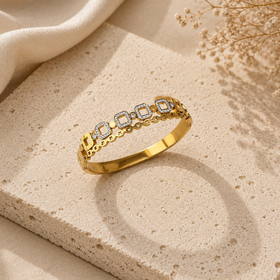 Crystal Square Elegance Bangle