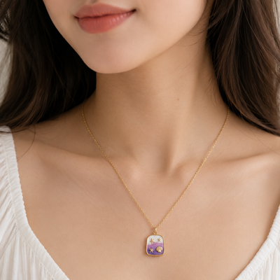 Lavender Seashell Charm