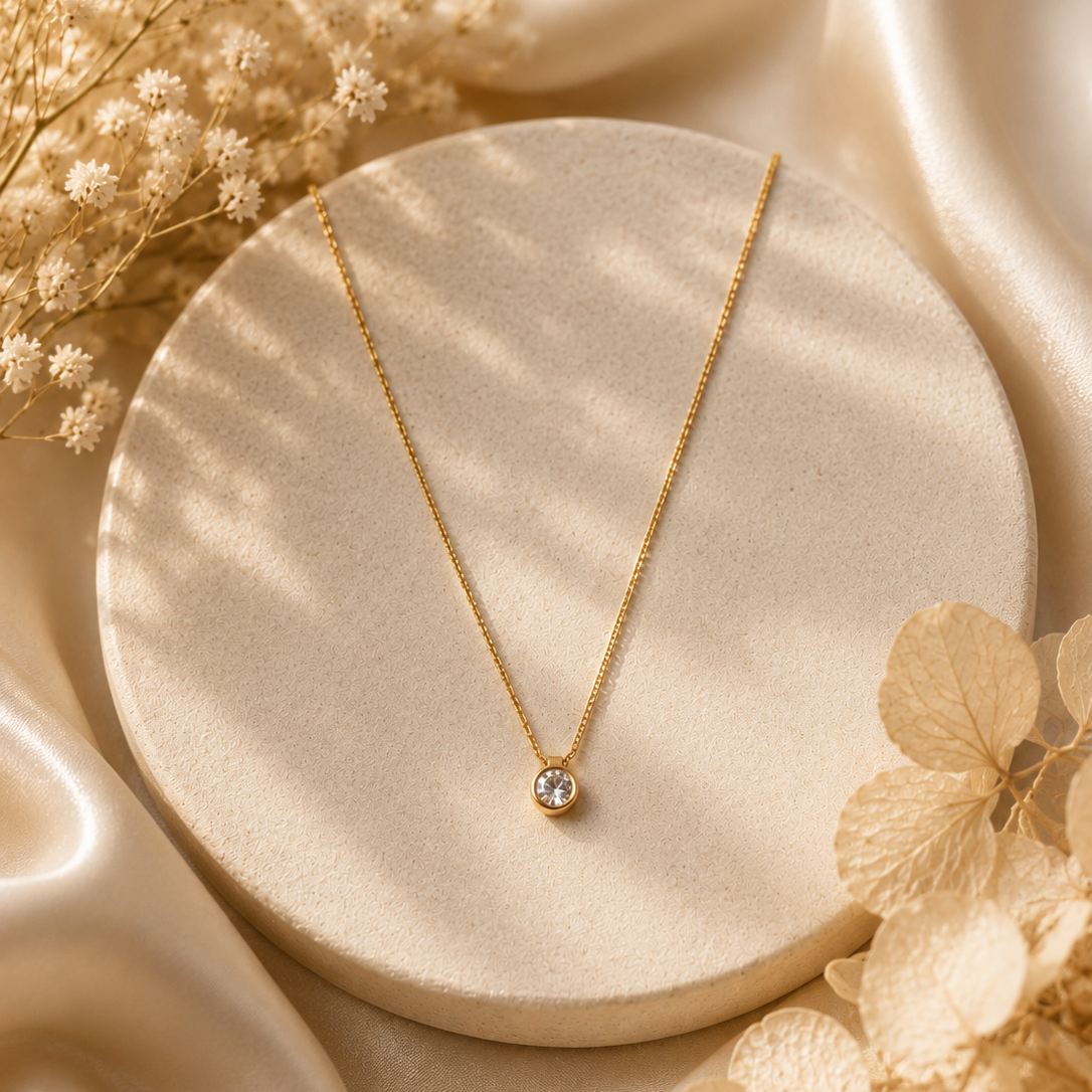 Crystal Solitaire Pendant