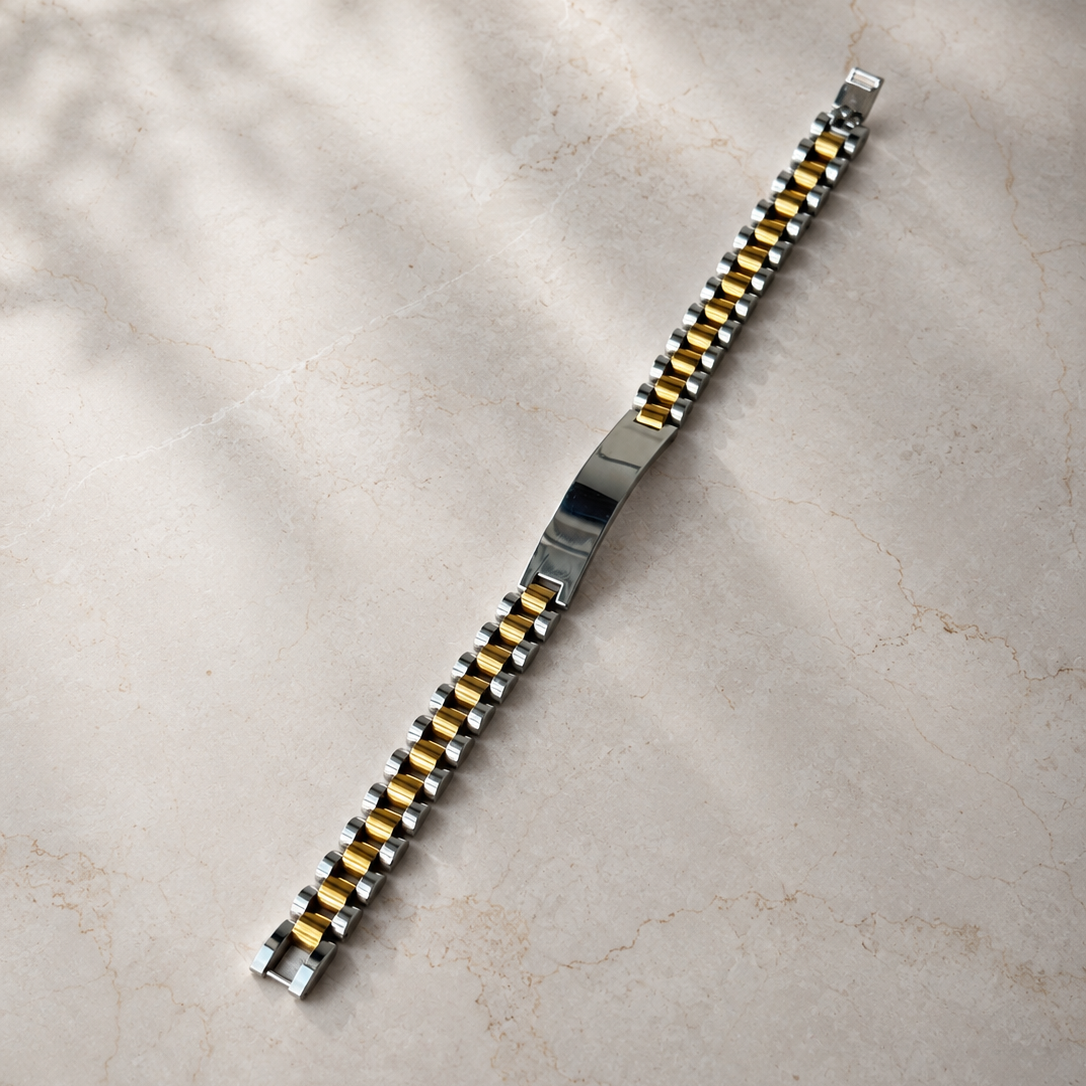 Silver & Gold Men's Bracelet