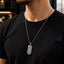 Men's Silver Tag Pendant Necklace