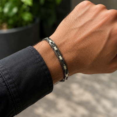 Graphite Grid Bracelet