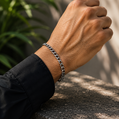 Classic Silver Chain Men’s Bracelet