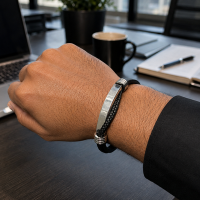 Black 2 Layer Bracelet For Men