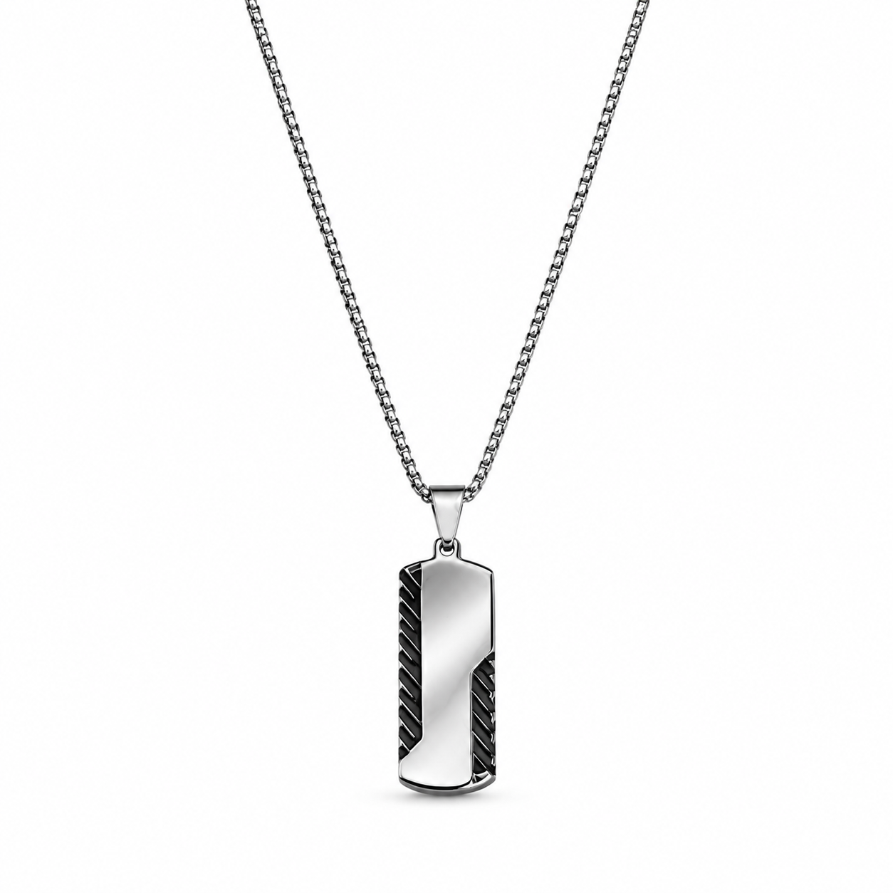A silver-toned metal pendant necklace for men qatar doha 