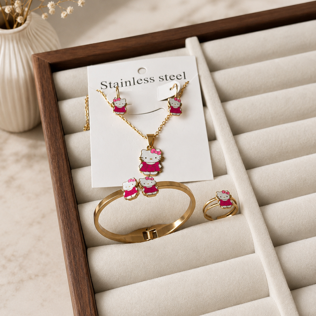 Cute Kitty Jewelry Set