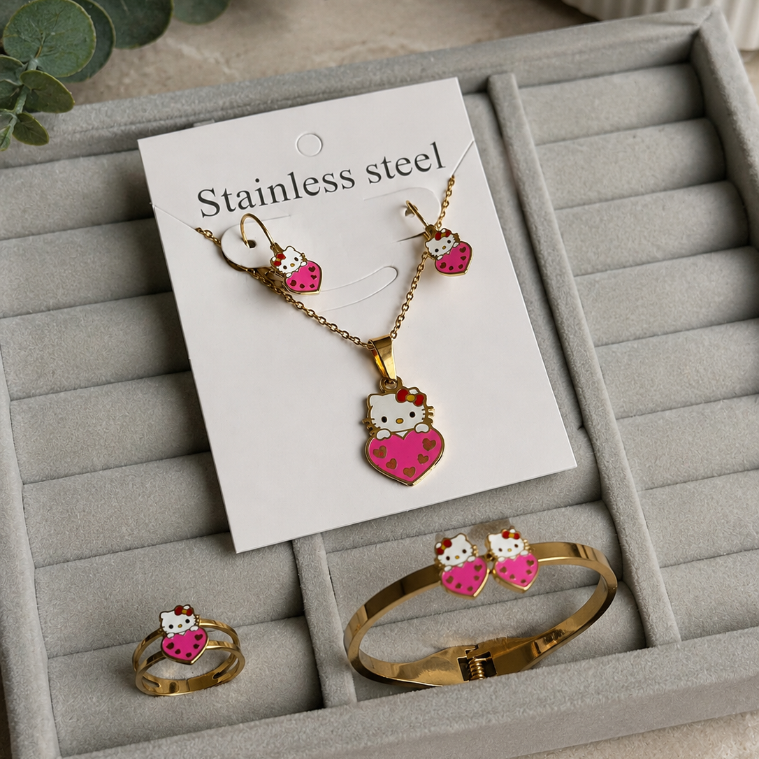 Kitty Heart Jewelry Set