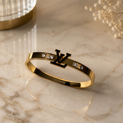LV Gold bracelet with a logo