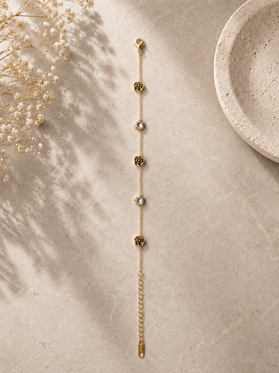 Golden Rose Crystal Bracelet