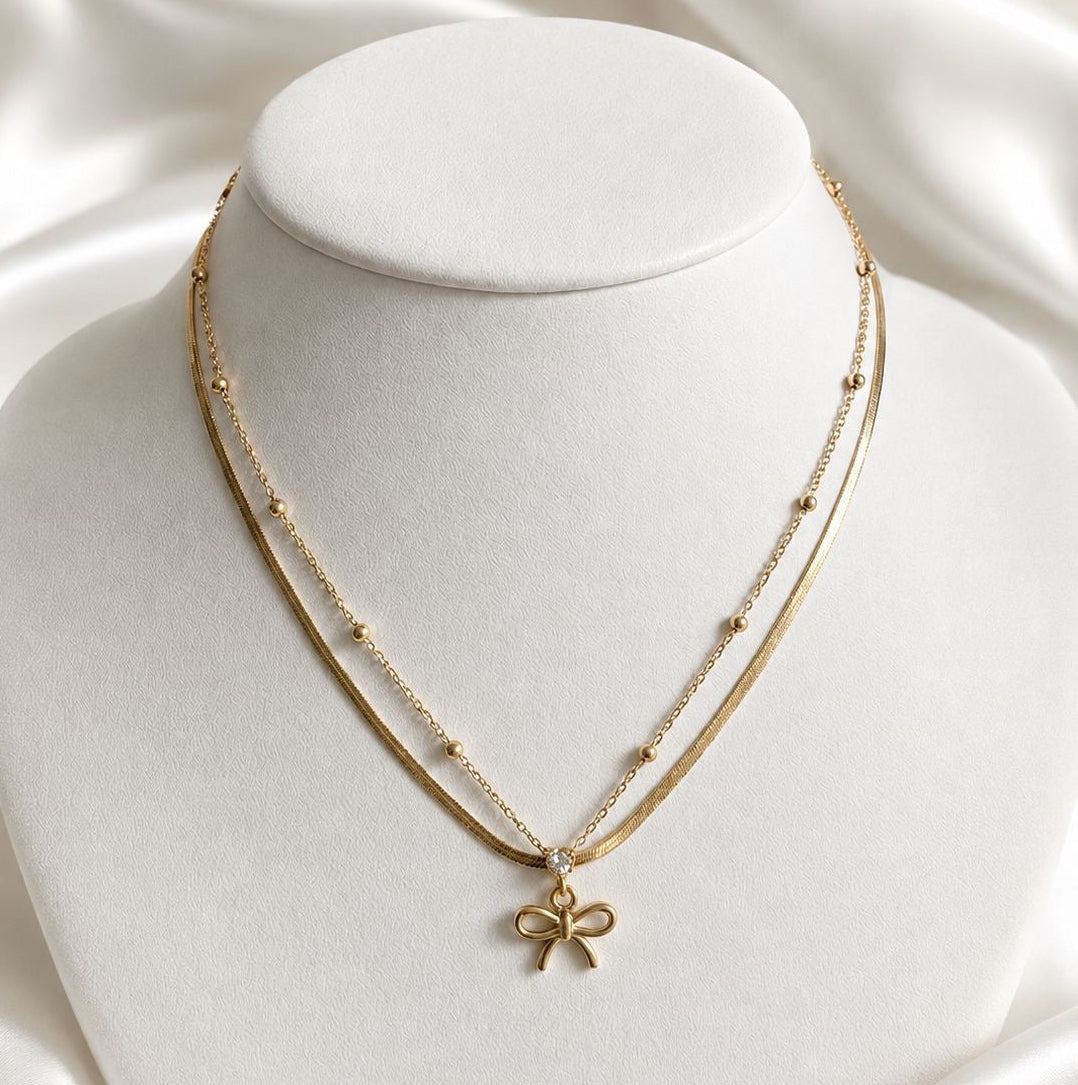 Minimalist Bow Layered Choker