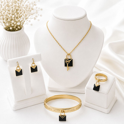 MK Women’s Black & Gold Luxury Jewellery Set