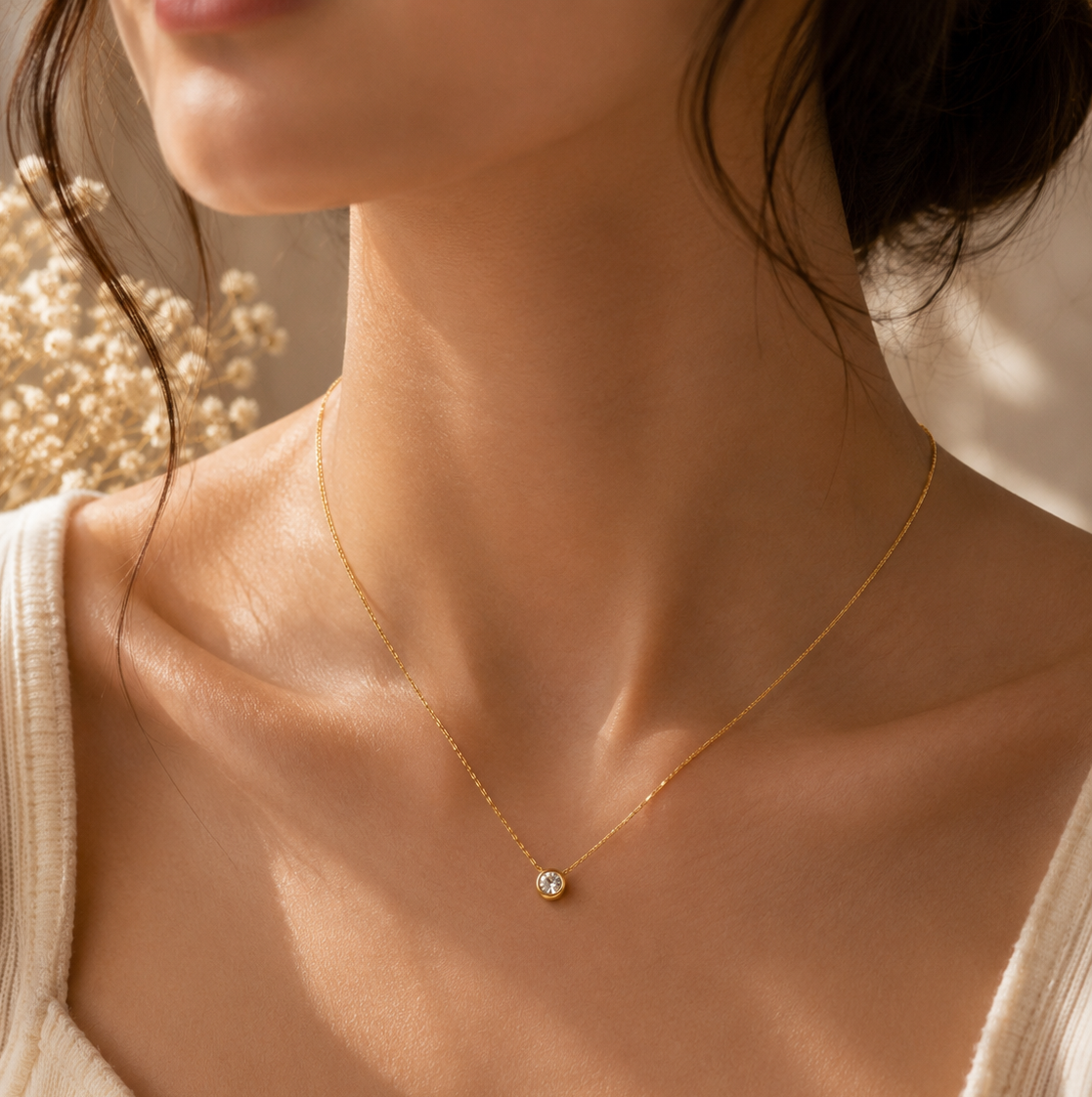 Crystal Solitaire Pendant