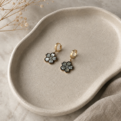 touch of floral charm earrings