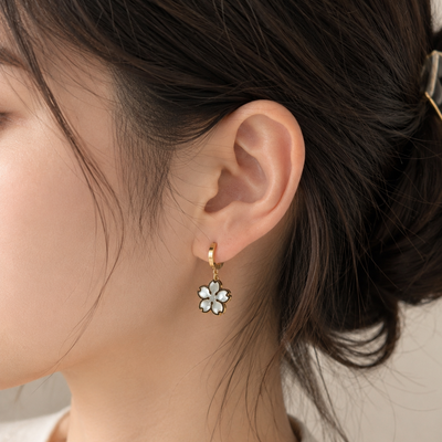 touch of floral charm earrings