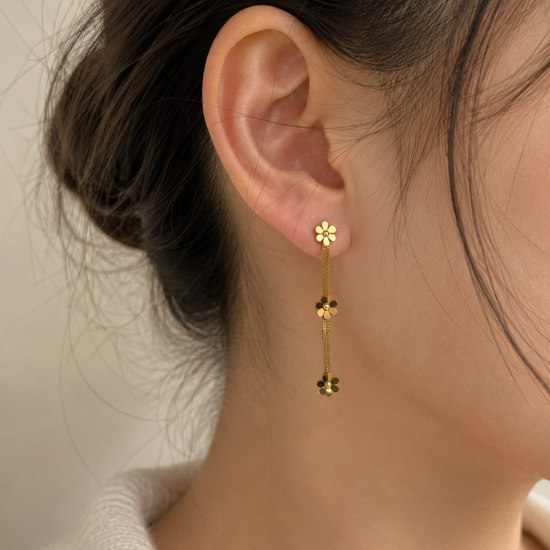Daisy Tassel Drop Earrings