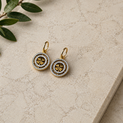 Lucky Clover Crystal Earrings