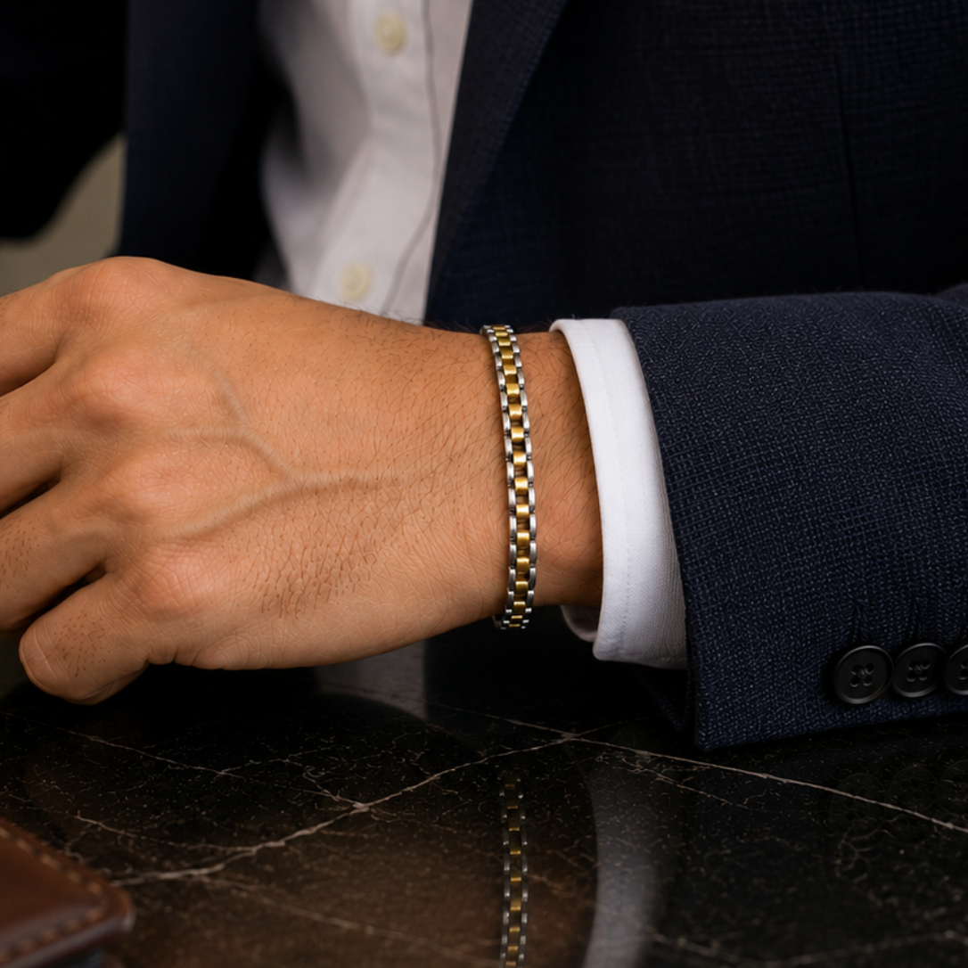 Silver & Gold Stainless Steel Bracelet